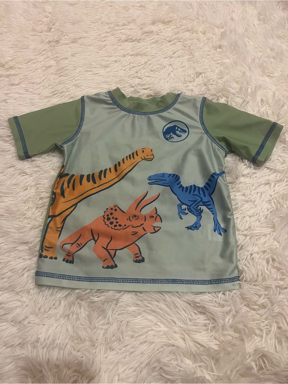 Jurassic World Universal Dinosaur Rash Guard Swim Top boys size 18m